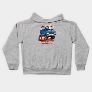 Patriotic American Made Classic Car Cartoon Illustration Kids Hoodie